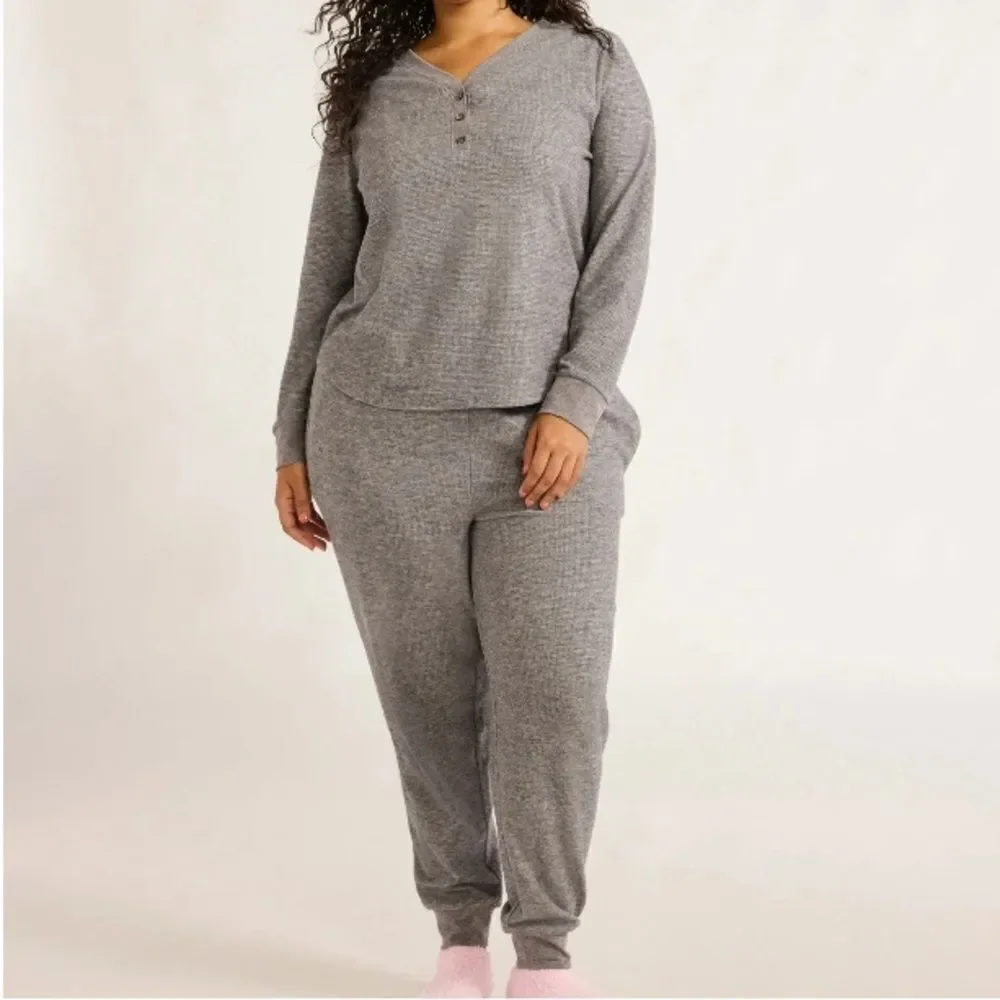 Women’s Gray 3 Piece Pajama Sleepwear Set Size XL 16/18 NWT
